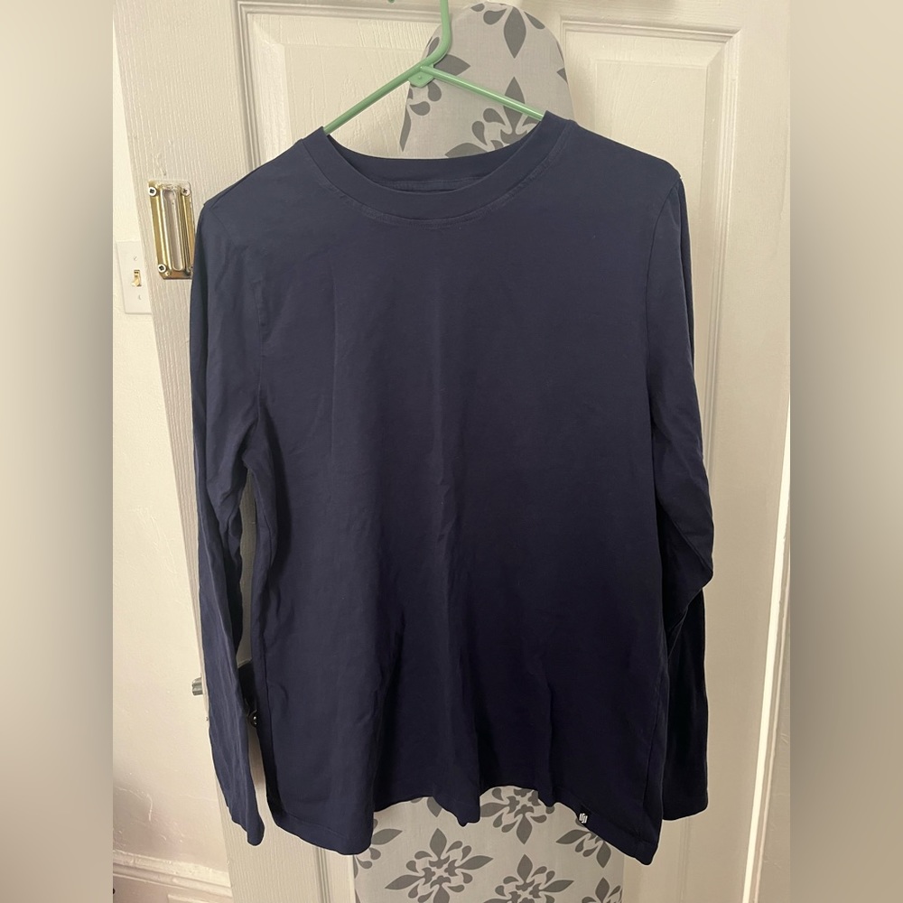 Jaanuu navy blue 1x long sleeve crew neck